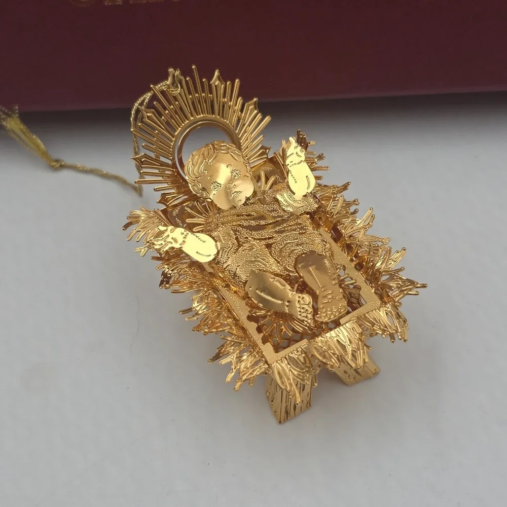 2004 Danbury Mint 23KT Gold Plated Christmas Ornament Collection Set12 Box 3D